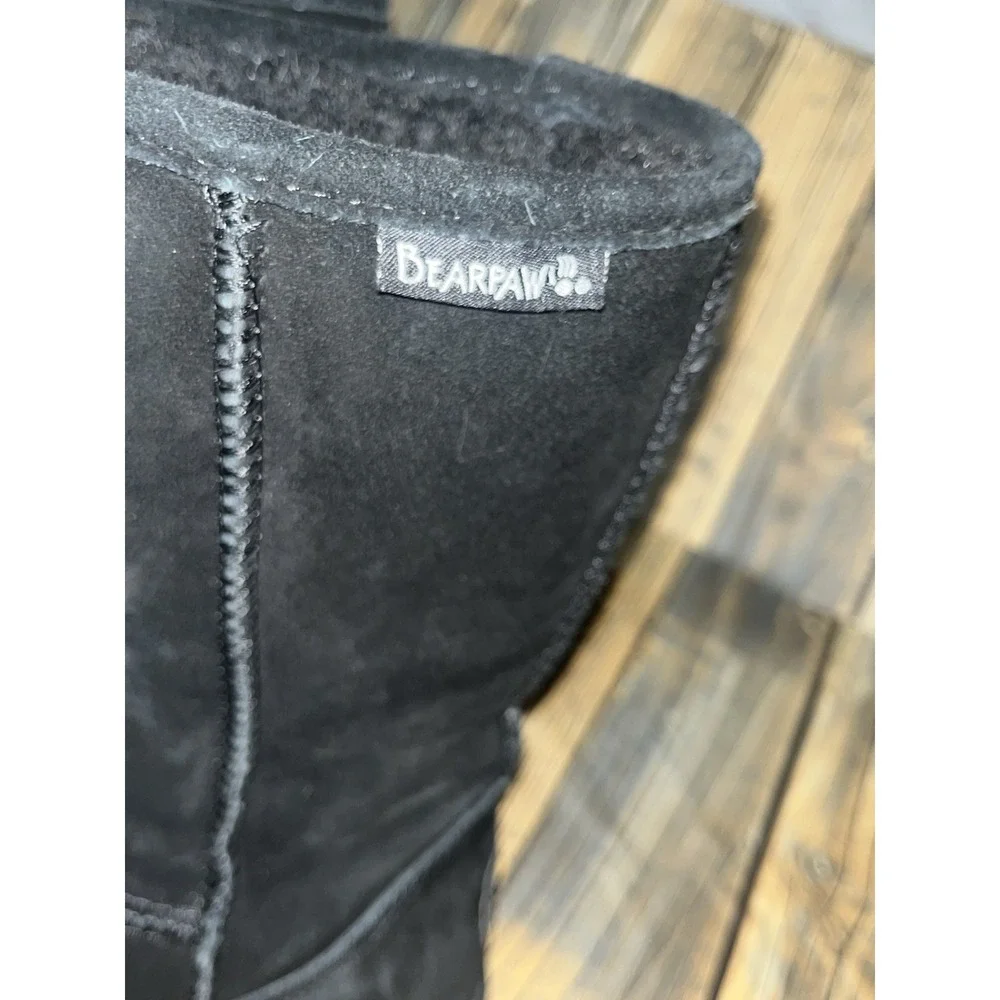 BearPaw‎ Black Youth Girl Suede Upper Wool Blend Winter Boot Size US 3